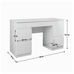 Habitat Jenson 6 Drawer Dressing Table Desk - White Gloss | Bedroom Makeup Desk