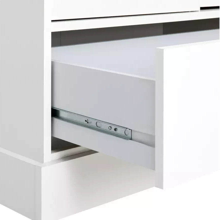 Home Kensington 3 Drawer Bedside Table Ivory | Bedroom Storage Nightstand Unit