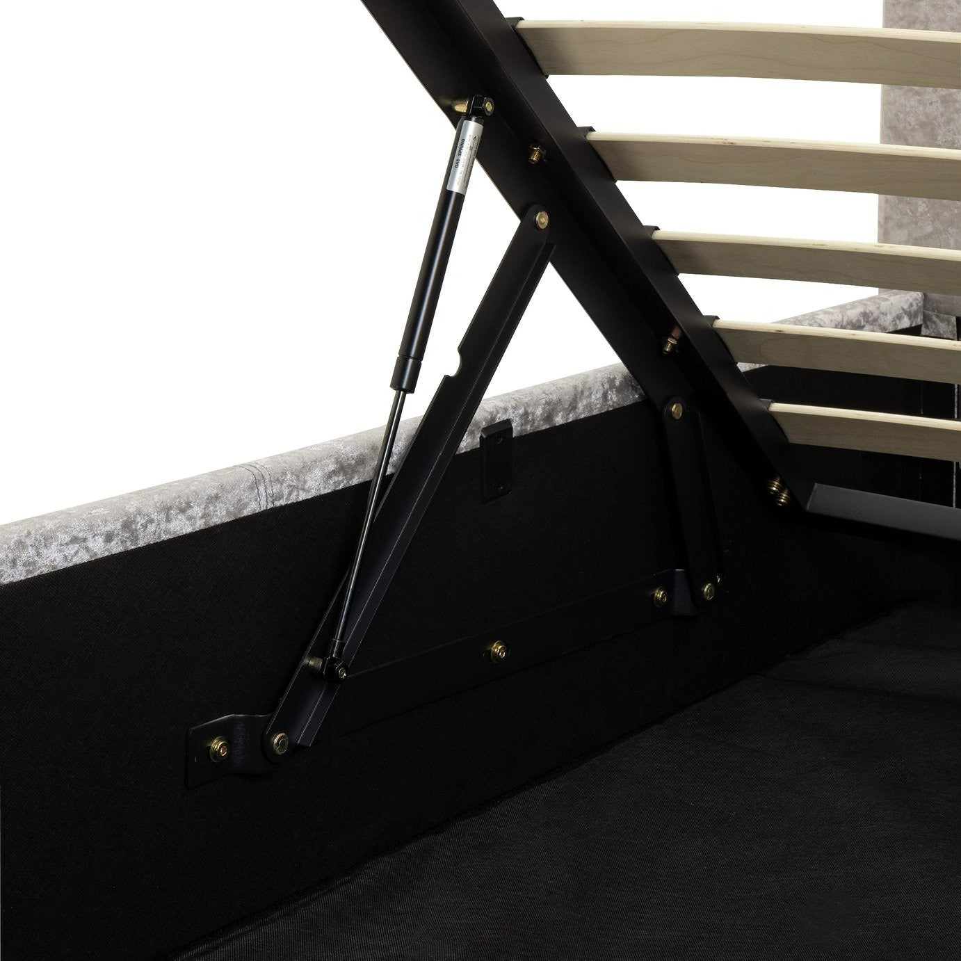 Home Heathdon Kingsize End Lift Ottoman Bed - Silver | Convenient Bed Storage