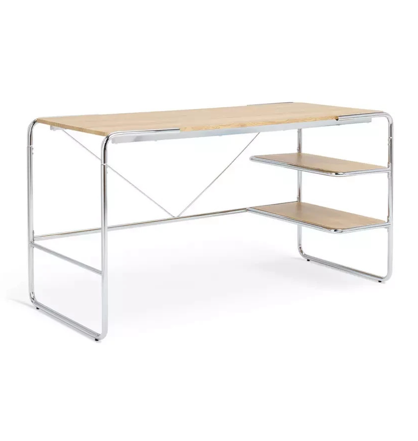 Albers Chrome Office Desk Natural | Modern Home Office Workstation Desk