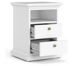 Tvilum Paris 2 Drawer Bedside Table - White