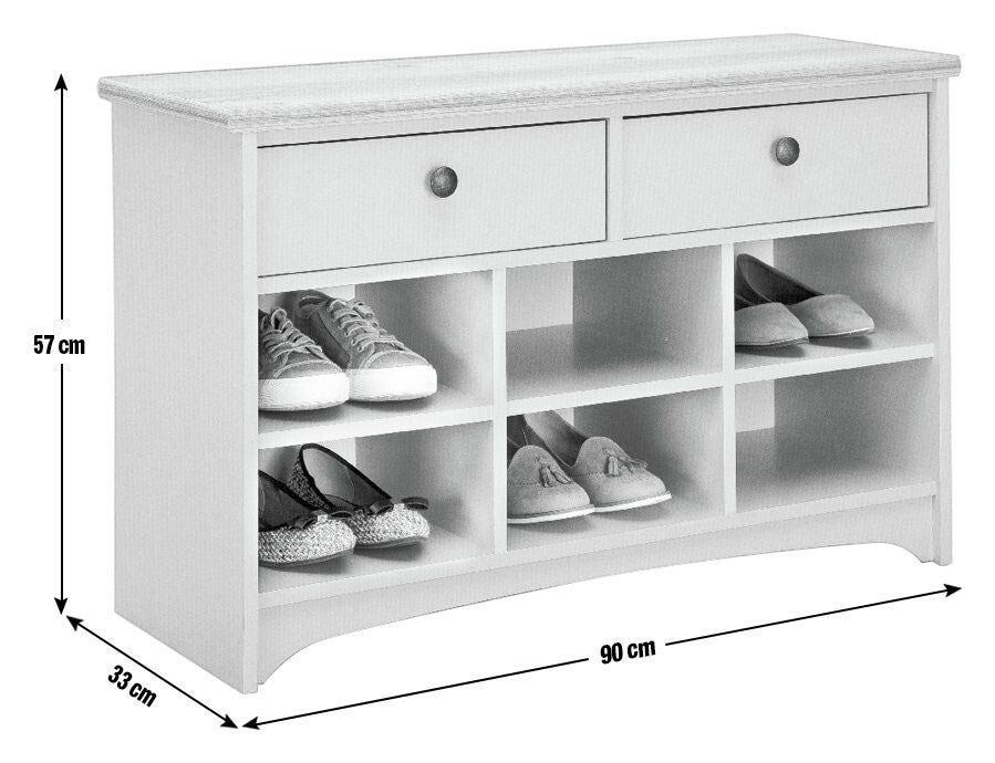 Baltimore 3 Shelf Shoe Bench - Anthracite