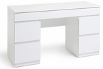 Home Jenson 5 Drawer Dressing Table Desk White Gloss | Bedroom Makeup Vanity