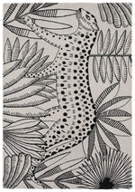 Jungle Print Black & Grey Wool Flatweave Rug