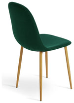 Beni Pair of Corduroy Dining Chairs - Green