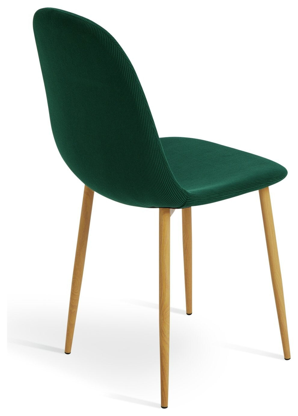 Beni Pair of Corduroy Dining Chairs - Green