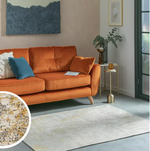 Distressed Abstract Gold Rug 120x170cm | Modern Living Room Floor Rug Carpet