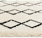 Diamond Tufted Cream & Black Rug 120x170cm | Modern Living Room Floor Rug Carpet