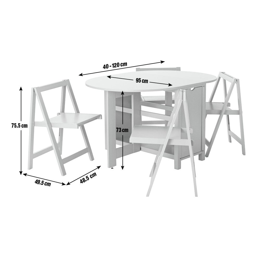 Home Butterfly Ext Grey Dining Table & 4 Grey Chairs | Modern Home Dining