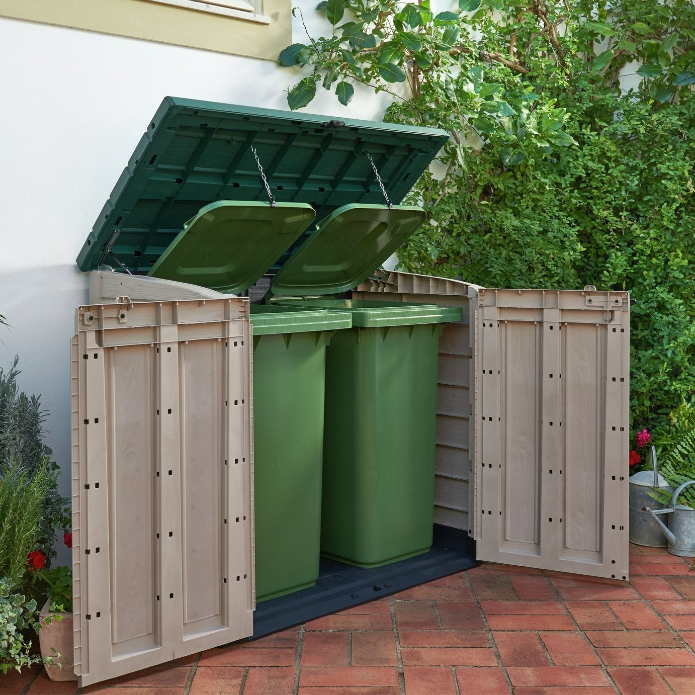 Keter Store It Out Max 1200L Garden Storage Box -Beige/Green | 1200L garden stor