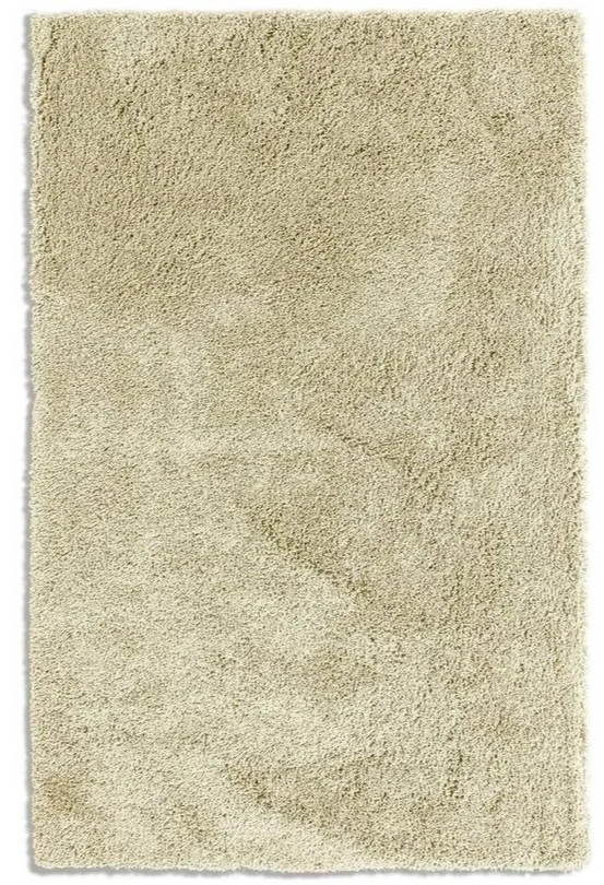 Noodle Plain Cream Shaggy Rug 160x230cm | Soft Modern Living Room Bedroom Area