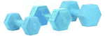Opti 12kg Circular Fixed Dumbbell 6 Piece Weights Set Storage Blue Weights