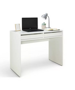 Home Pepper 2 Drawer Desk White | Modern Home Office Computer Study Work Desk Fu