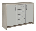 Venice 2 Door 4 Drawer Sideboard - Grey | Living Room Storage Cabinet & Drawers