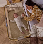 Tutti Bambini CoZee Sense Bedside Crib Sand | Baby Bedside Sleeper Crib