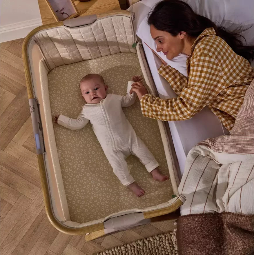 Tutti Bambini CoZee Sense Bedside Crib Sand | Baby Bedside Sleeper Crib