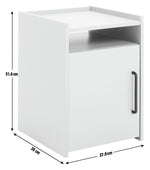 Oldham 1 Door Bedside Table - White | Nightstand, Small Cabinet, Bedroom Storage