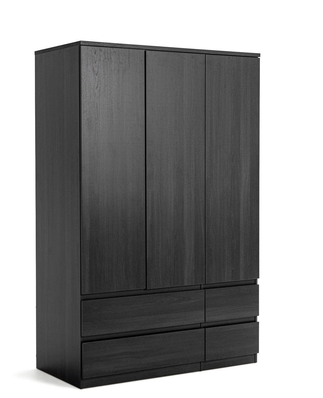 Home Jenson 3 Door 4 Drawer Wardrobe - Black | Organized Living Space
