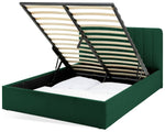 Home Pandora Kingsize End Lift Ottoman Bed - Green | lift-up storage bed
