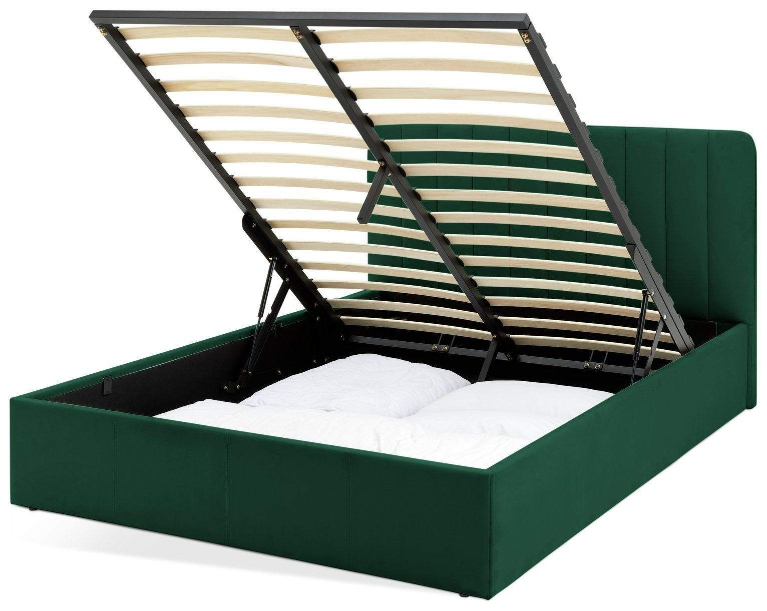 Home Pandora Kingsize End Lift Ottoman Bed - Green | lift-up storage bed