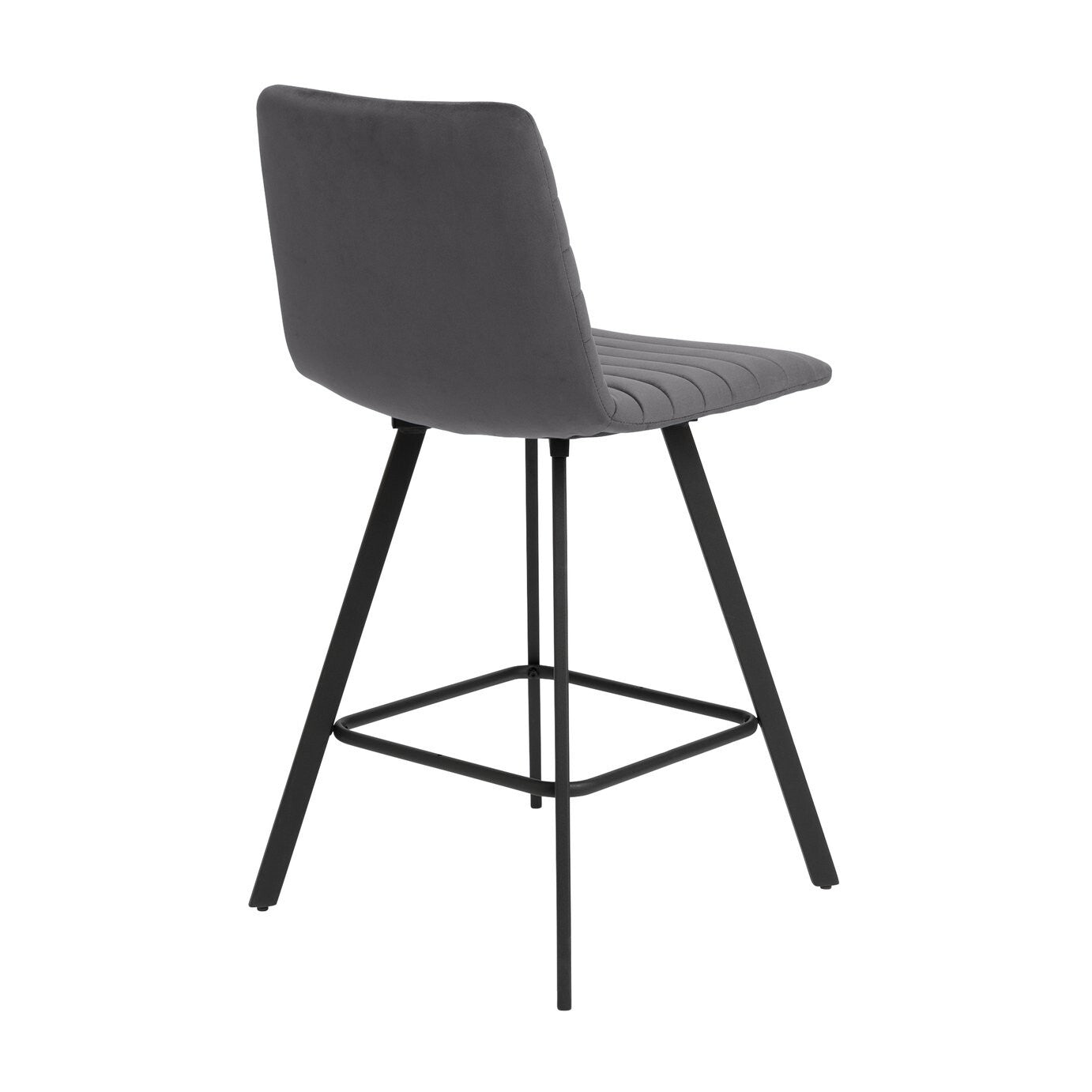 Keaton Velvet Counter Bar Stool - Charcoal