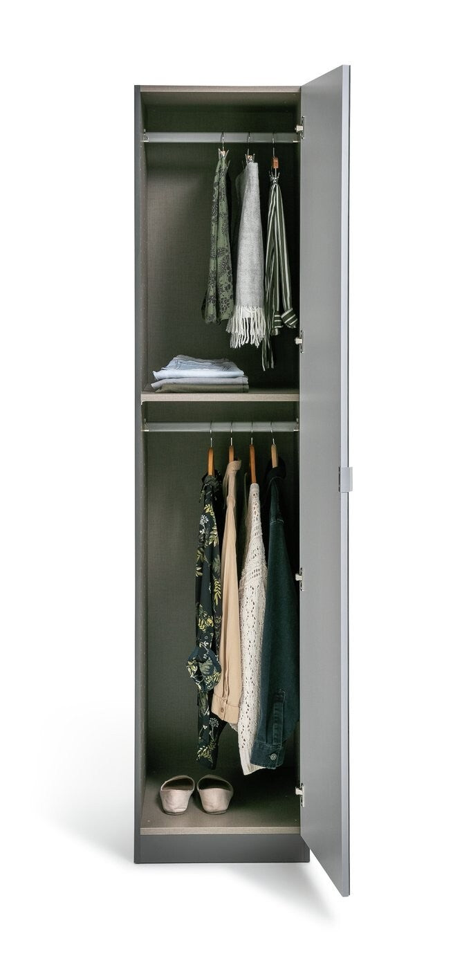 Habitat Munich 1 Door Mirror Wardrobe - Anthracite ( B Grade 34725 )