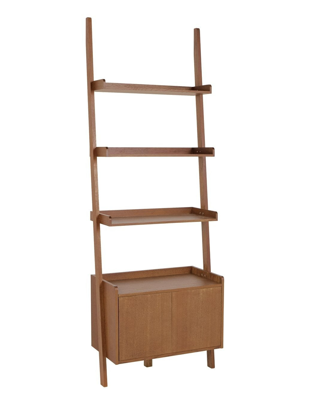 Jessie 2 Door Ladder Shelf - Walnut | Display Shelf with Storage