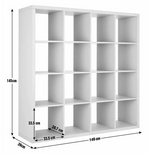 Squares Plus 16 Cube Storage Unit - Black | Contemporary Home Display