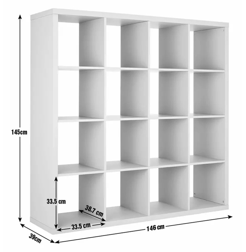 Squares Plus 16 Cube Storage Unit - Black | Contemporary Home Display