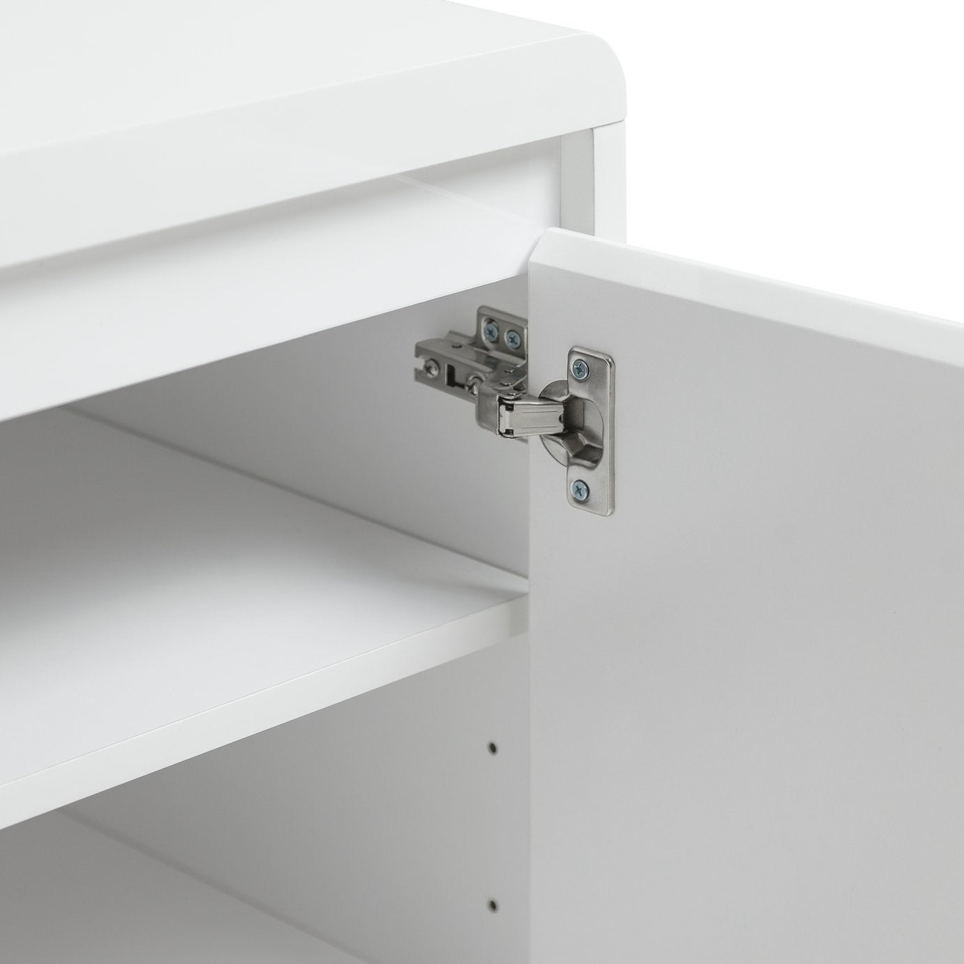 Sleigh 2 Door Sideboard - White Gloss | White Gloss Furniture for Living Room