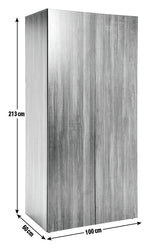Atlas 2 Door Wardrobe - Black & Brown (B Grade)