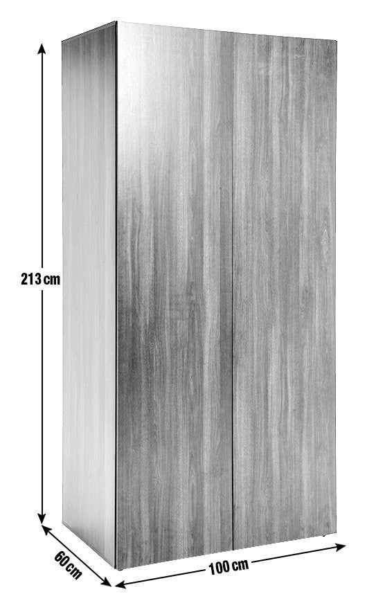 Atlas 2 Door Wardrobe - Black & Brown (B Grade)