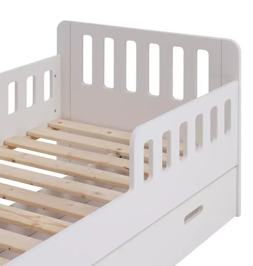Home Ronnie Toddler Single Storage Bed Frame White | Kids Bedroom Furniture Beds