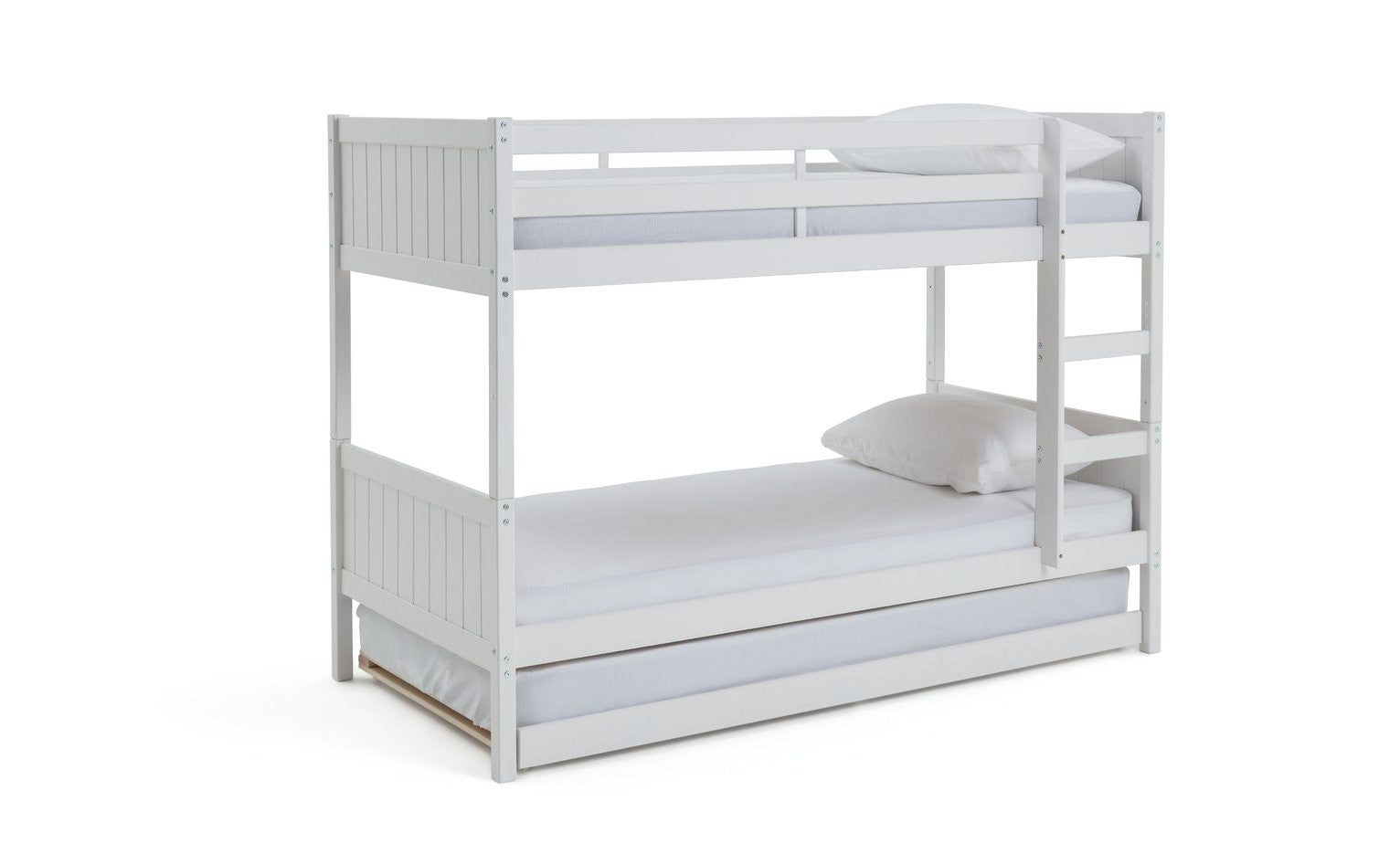 Detachable Bunk Bed with Trundle - White | Convertible Bedroom Setup