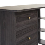 Home Malibu 3 Drawer Office Desk - Black & Brown | Study Workspace Table Storage