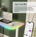 XR Living Oka RGB LED App Control Office Desk 110x55cm White | Gaming Computer