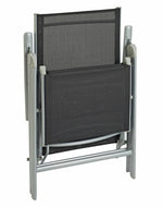 Home Malibu Folding Recliner Garden Chair Black | Outdoor Patio Relaxing Lounger