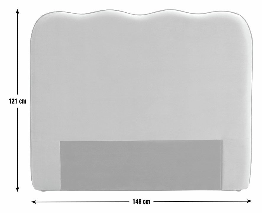Onda Linen Double Headboard - Stripe Plum | Soft Bed Backboard