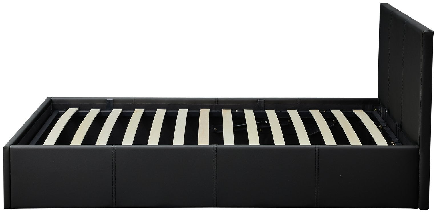 Lavendon Single End Open Ottoman Bed Frame -Black | single storage bed black