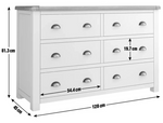 Home Kent 6 Drawer Chest - Cream and Oak (B Grade)