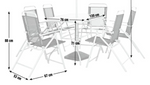 Pacific 6 Seater Folding Metal Patio Set - Black ( NO Parasol)