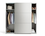 Holsted Mirrored 200cm Sliding Wardrobe - White | High Shine Finish