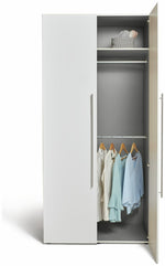 Atlas 2 Door Tall Wardrobe - White | Clean Modern Aesthetic