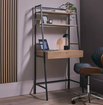 Home Loft Living 1 Drawer Ladder Office Desk Oak | Wooden Home Office Desk