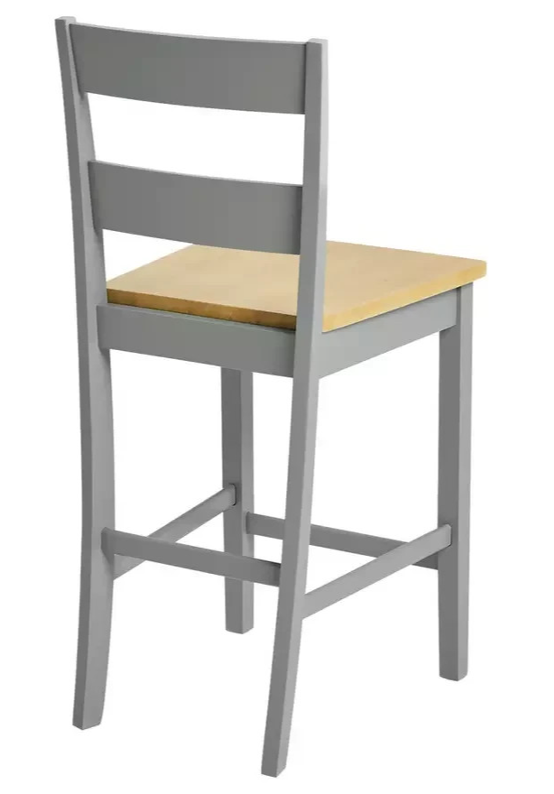 Chicago Solid Wood Bar Stool Grey | Kitchen Breakfast Bar Chair