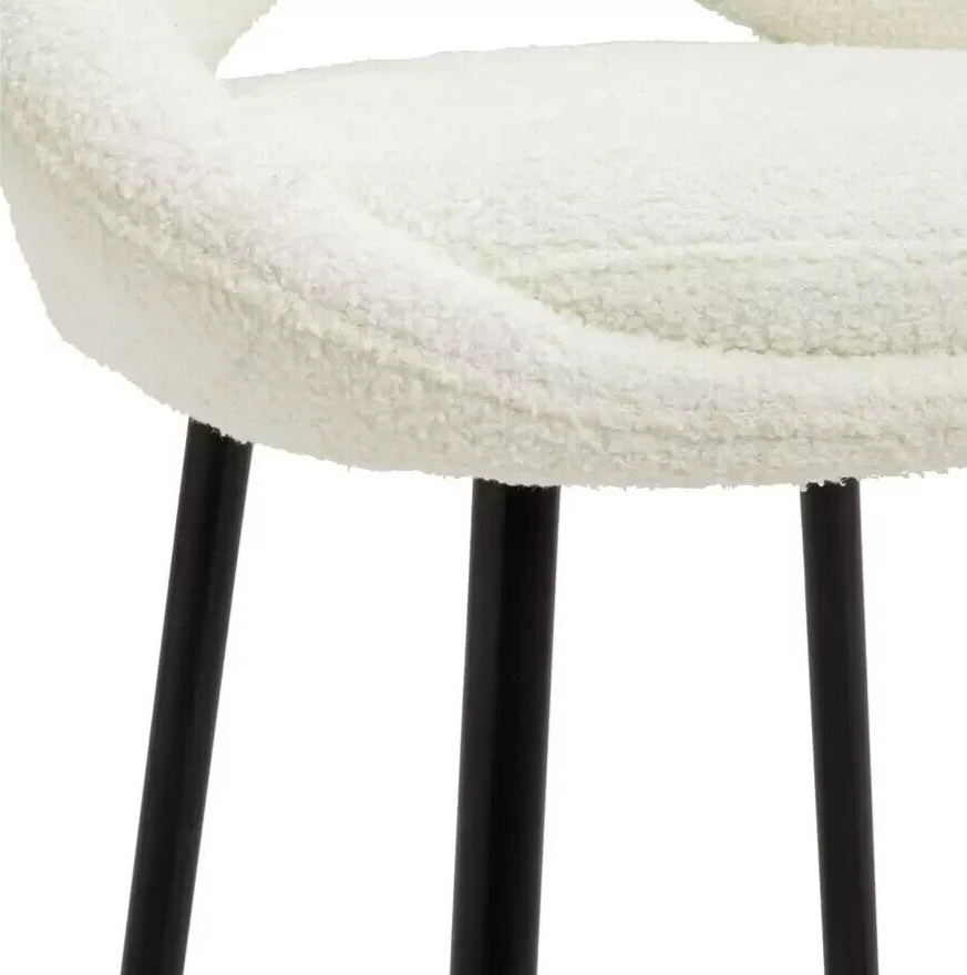 Habitat Hermione Boucle Bar Stool - Cream