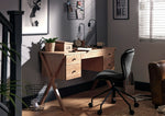 Harlene 5 Drawer Office Desk - Natural | Practical Workstation Storage
