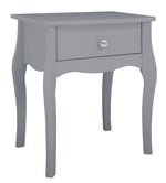 Home Amelie 1 Drawer Bedside Table Grey | Bedroom Nightstand Storage Furniture