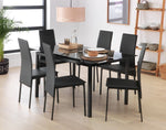 Lido Glass Extending Dining Table & 6 Black Chair ( B Grade 47231 - 45168 )