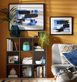 Home Home 9 Cube Storage Unit Walnut | Modular Shelving Organiser Furniture